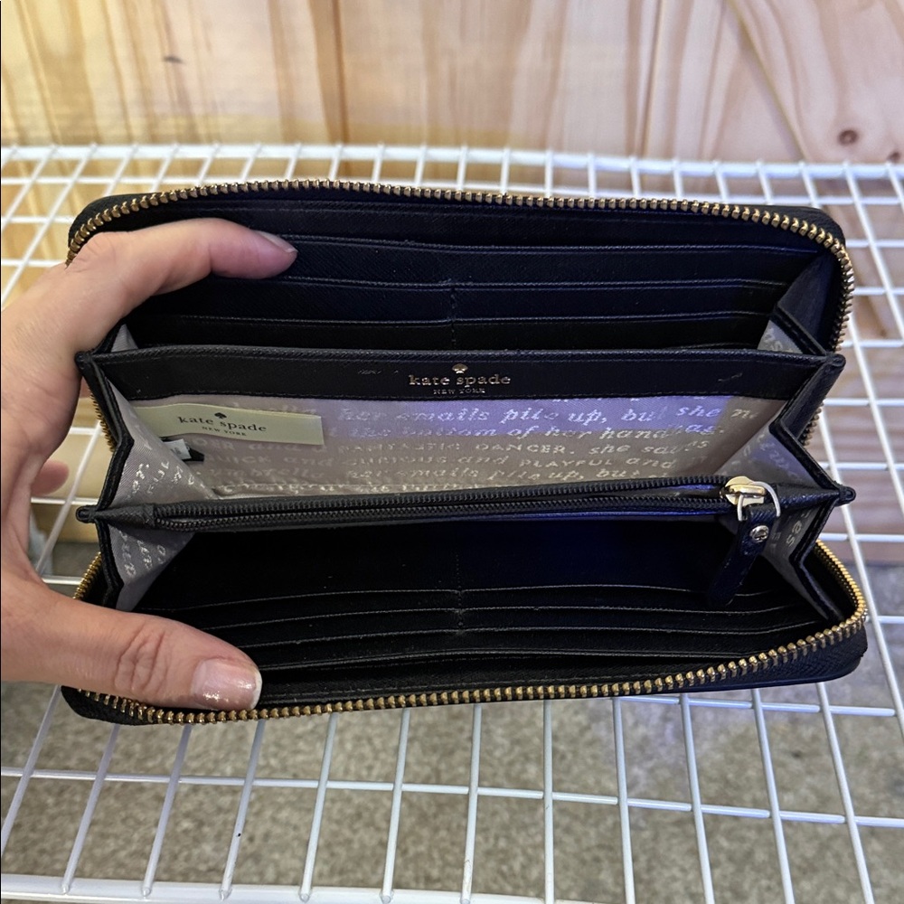 Kate Spade Black Wallet with Floral Design - Picture 6 of 8